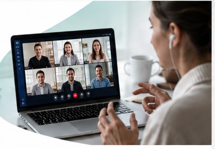 MeetWerk Videokonferenz auf einem Laptop